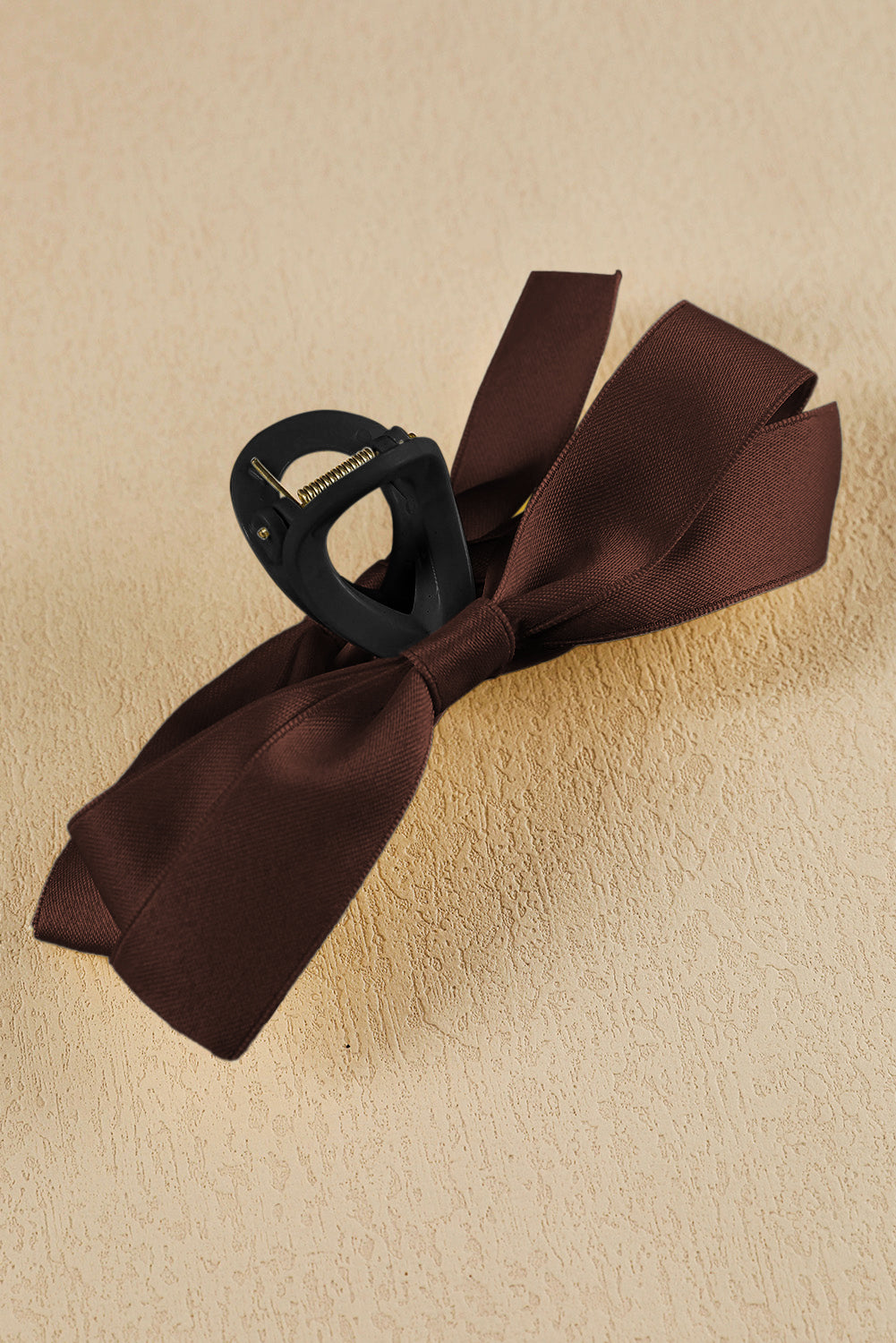 Pink Solid Color Ribbon Bow Decor Hair Clip