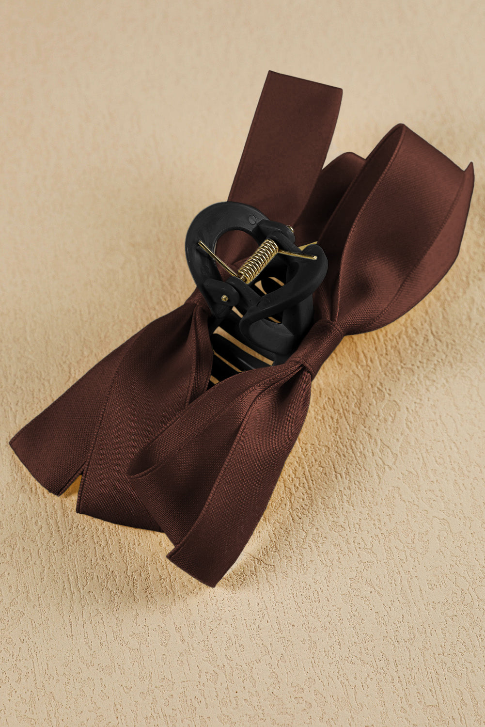 Pink Solid Color Ribbon Bow Decor Hair Clip