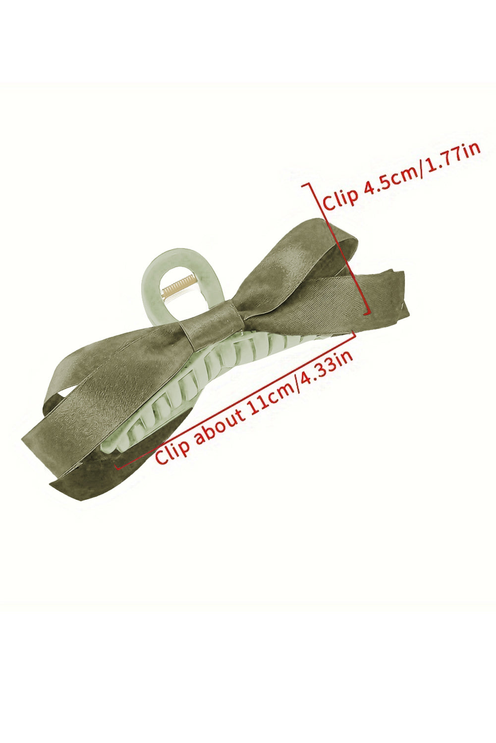 Pink Solid Color Ribbon Bow Decor Hair Clip