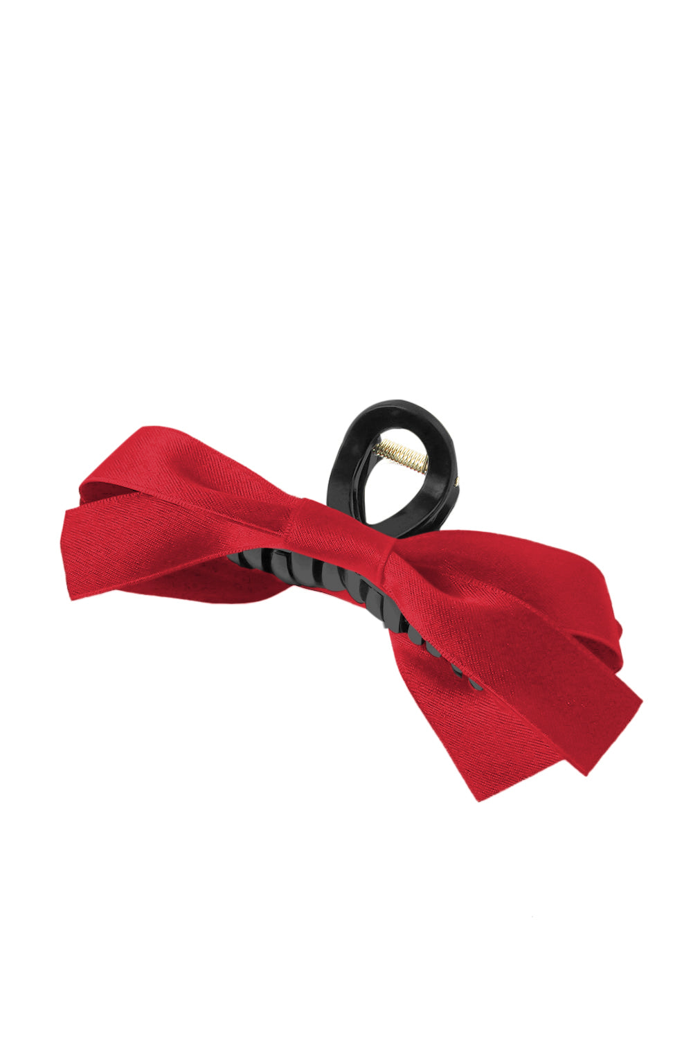 Pink Solid Color Ribbon Bow Decor Hair Clip