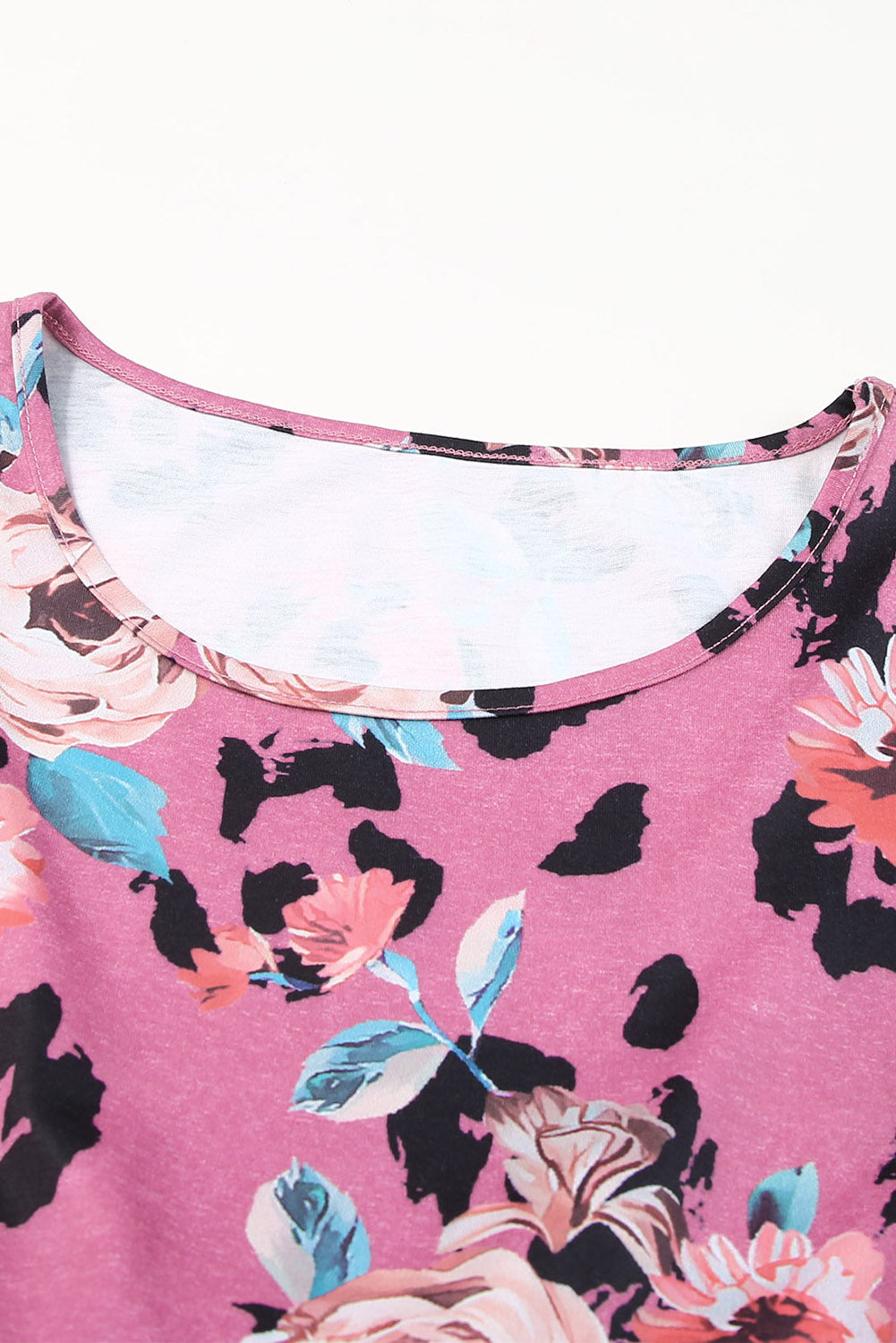 Multicolor Foral Print Short Sleeve A-line High Waist Dress