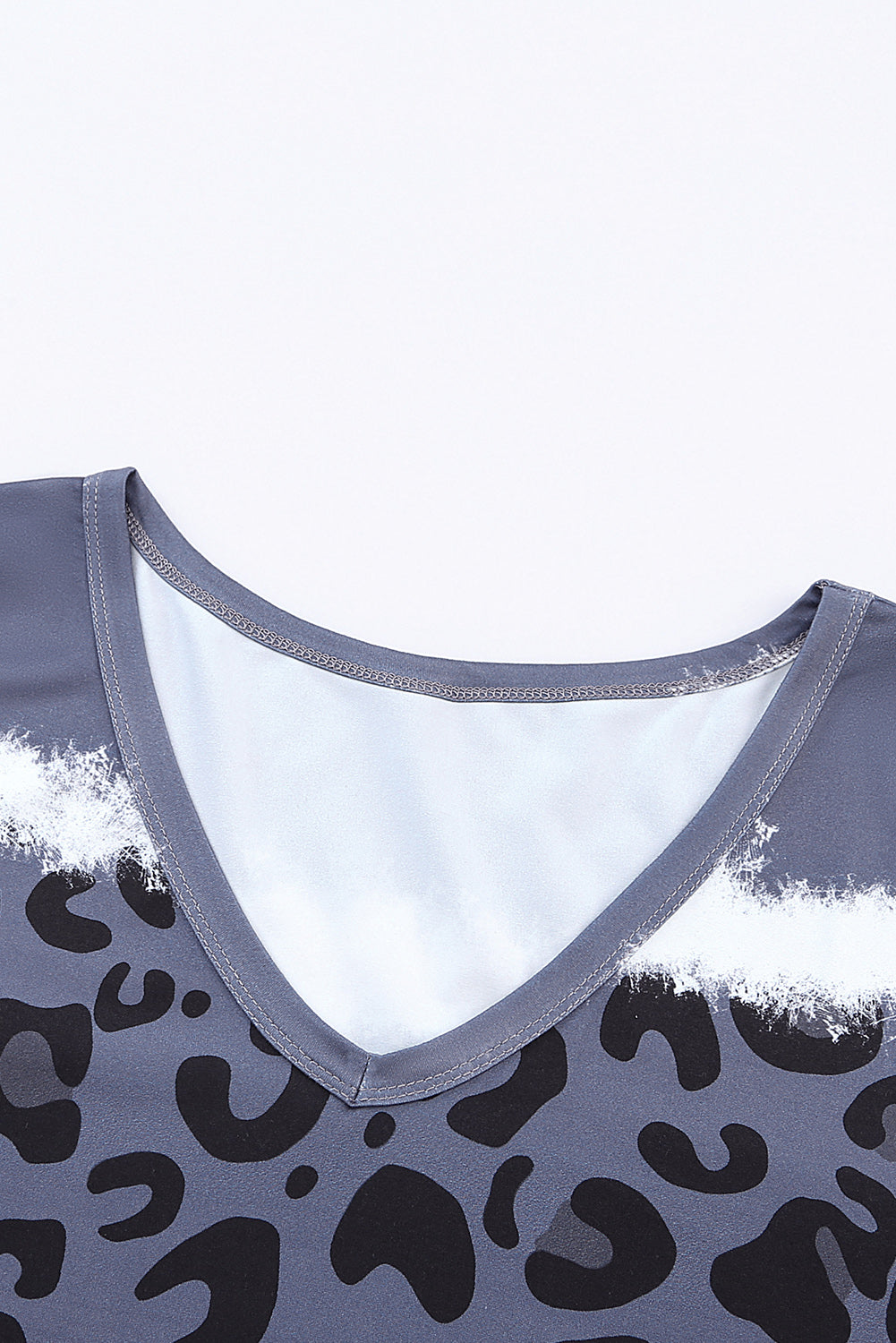 Rose Leopard Tie Dye Color Block V-Neck T-Shirt Dress