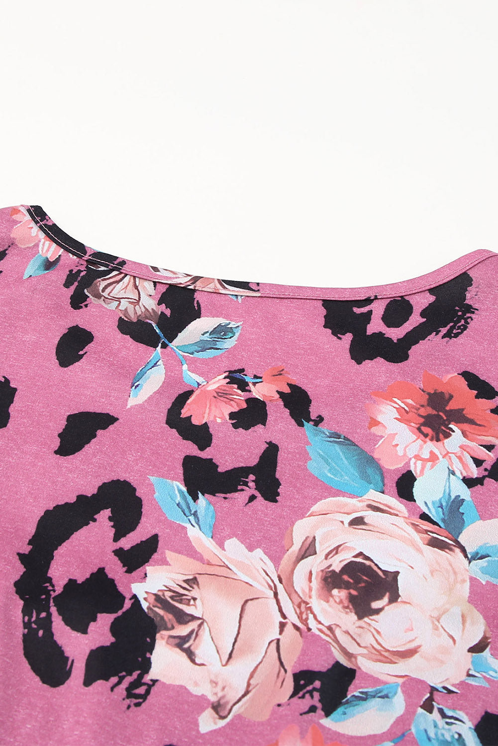 Multicolor Foral Print Short Sleeve A-line High Waist Dress